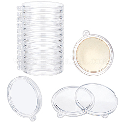 20Pcs Transparent Acrylic Big Pendants, for Coin Collection Holder, Flat Round, Clear, 52.5x47x6.5mm, Hole: 2mm