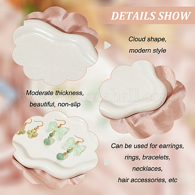 2 Plateaux à Bijoux En Céramique Wnddle - Forme Feuille 11x11 Cm - Rangement Élégant Pour Bagues, Colliers