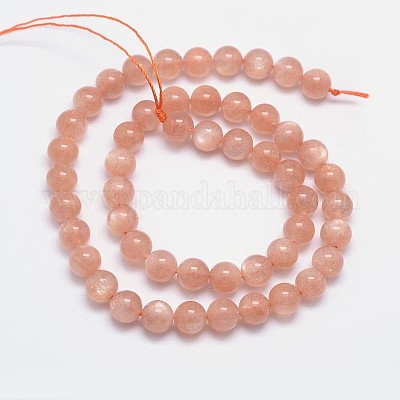Natürliche sunstone Perlen Stränge&nbsp;G-M262-8mm-06-1