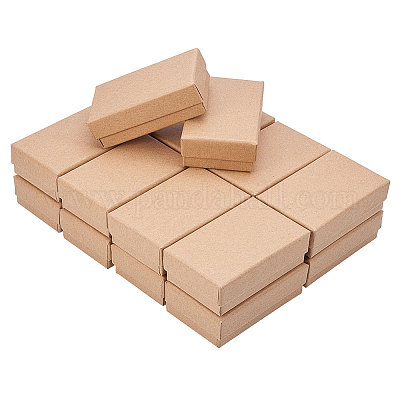 BENECREAT 24 Pack Kraft Square Cardboard Jewelry Boxes Necklace Earring  Gift Box for Jewelry, Wedding Party, Christmas Festival Gift Packaging