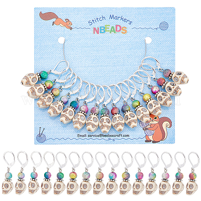 Wholesale NBEADS 15 Pcs Knitting Stitch Markers 