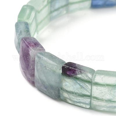 Bracciali elasticizzati con gemme di fluorite naturale&nbsp;BJEW-F406-B06-1