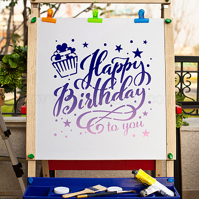 Happy Birthday Stencil Painting, Happy Birthday Stencil Diy