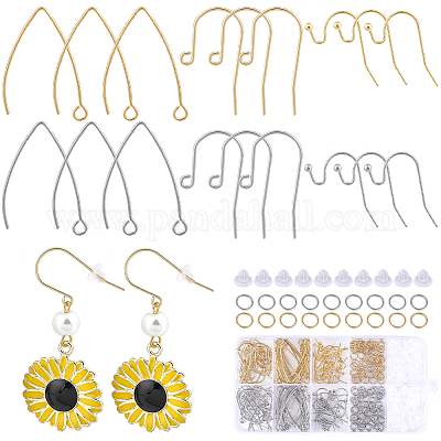 Wholesale SUNNYCLUE 1 Box 338Pcs Earring Findings Stainless Steel