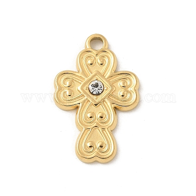 Pendentifs en strass en acier inoxydable 304&nbsp;STAS-I322-35G-01-1