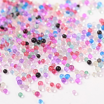 透明diy 3dネイルアート装飾ミニラウンドガラスビーズ 小さなキャビアネイルビーズ ミックスカラー 0 6 0 8mm 130 G ボックスの通販 Jp Pandahall Com
