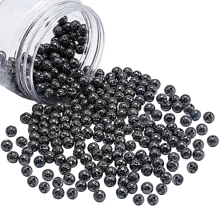 Electroplated Natural Lava Rock Beads G-NB0001-91A-1