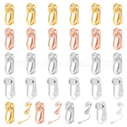 UNICRAFTALE 32pcs 4 Colors Stainless Steel Clip-on Earring Non-Pierced Earring 15mm Metal Huggie Fake Ear for DIY Earring Jewelry Making FIND-UN0001-33-1