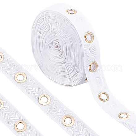 Benecreat cordón de algodón plano de 6 yarda con ojales de aleación en tono dorado claro OCOR-BC0005-48-1