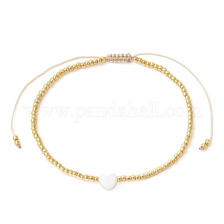 Bracelets de perles tressées en perles naturelles et graines BJEW-JB09722-04-1