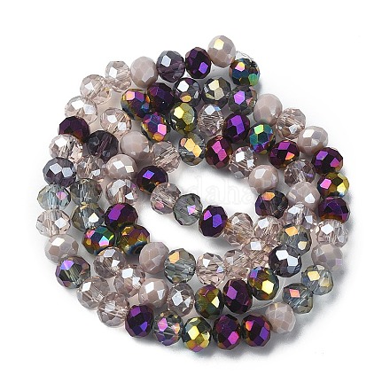 Chapelets de perles en verre électroplaqué EGLA-YW0002-D03-1
