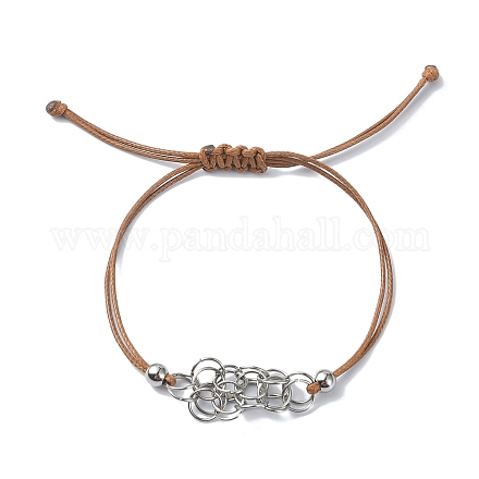 304 bracelet pochette macramé en acier inoxydable confection pour support pierre AJEW-JB01193-04-1