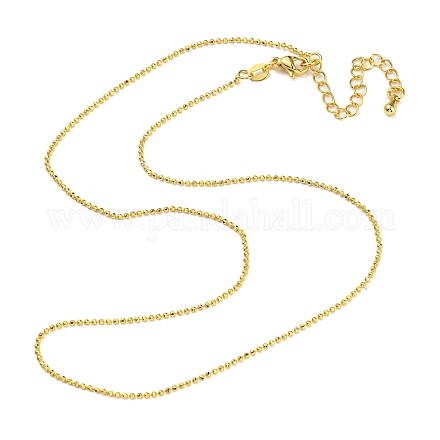 Долговечные латунные ожерелья-цепочки с шариками NJEW-G105-01G-1