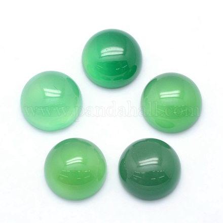 Cabuchones de ágata de ónix verde natural X-G-P393-R38-12mm-1