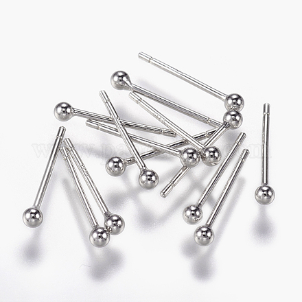 925 Sterling Silver Ball Stud Earring STER-F040-02P-2mm-1