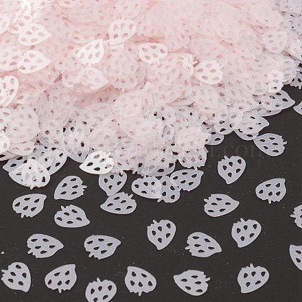 プラスチックスパンコールビーズ  マットなスタイル  縫製工芸品の装飾  苺  ミスティローズ  7x6x0.3mm PVC-R024-05A-1