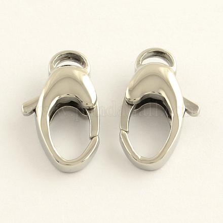304 Stainless Steel Lobster Claw Clasps STAS-R065-12-1