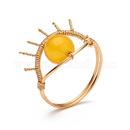 女性のための天然マレーシアリングセット  真鍮のパーツでナザールボンジュウの指輪  usサイズ4 3/4(15.4mm) RJEW-TA00007-01-1