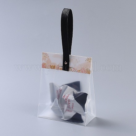 プラスチック製の透明なギフトバッグ  保存袋  セルフシールバッグ  トップシール  長方形  漫画カードとスリング付き  穴と釘  ビスク  32.5x17x7cm  10のセット/袋 OPP-B002-J04-1