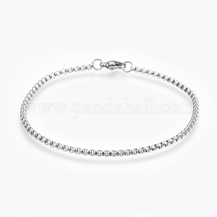 Bracelets à chaînes carrées en 304 acier inoxydable BJEW-P239-01A-1