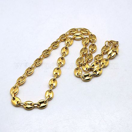Fashionable 304 Stainless Steel Coffee Bean Chain Necklaces NJEW-I008-33A-1
