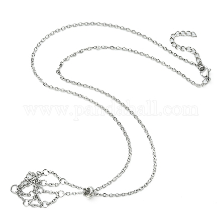 304 chaine câble inox pochette macramé support pierre vide pour fabrication colliers pendentifs NJEW-TA00086-01-1