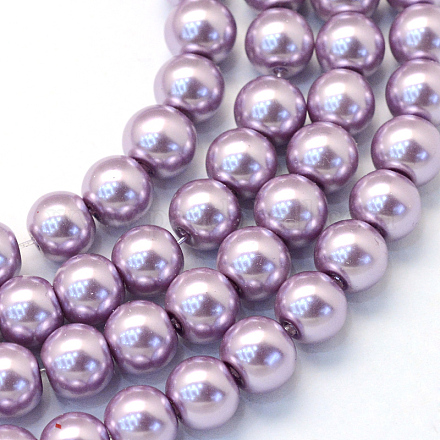Cottura dipinto di perle di vetro perlato fili di perline rotondo HY-Q003-6mm-44-1