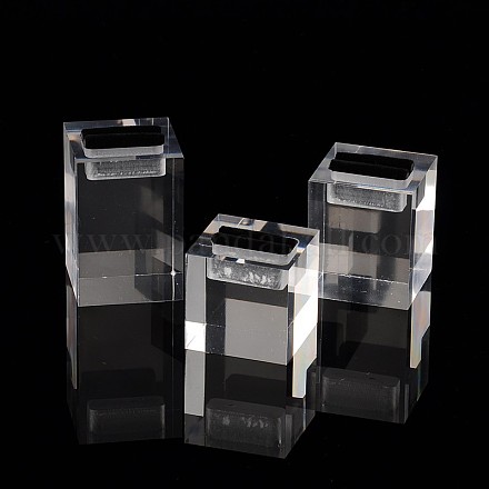 有機ガラスリングは、セットを表示します  ベルベットと  直方体の  透明  36~55x37x35~36mm RDIS-N001-01-1