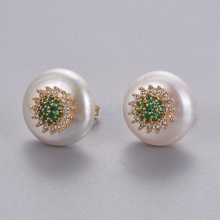 Orecchini di perle naturali EJEW-L231-23A-1