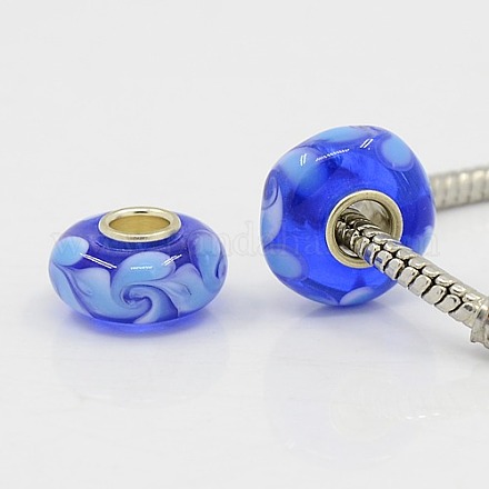 Handmade Lampwork European Beads Fit Charm Bracelets X-LPDL-B001-045-1