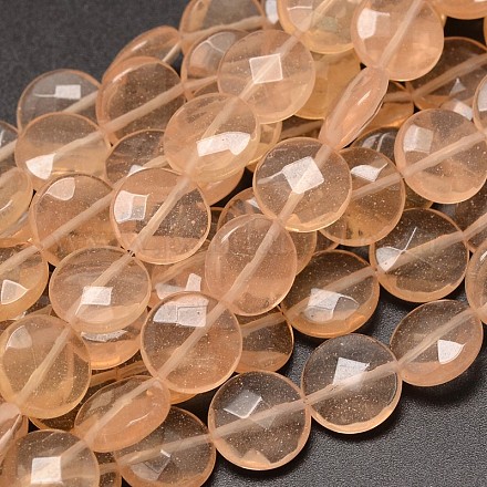 Flat Round Faceted Synthetic Quartz Bead Strands G-M258-26-1