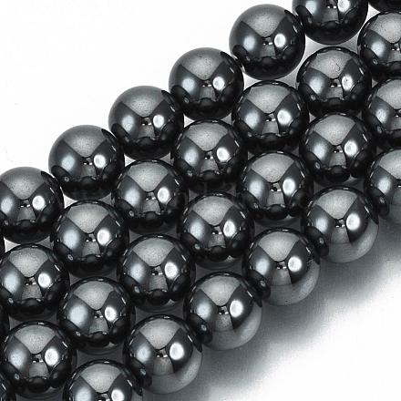 Chapelets de perles en hématite synthétique sans magnétiques X-G-Q892-8mm-1