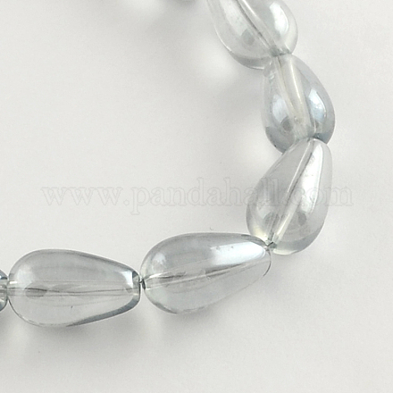Tränenperlenstränge aus transparentem Glas galvanisieren EGLA-Q047-8x13mm-05D-1