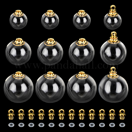 Pandahall elite 12 ensembles 3 pendentifs en verre transparent ouvrable de style FIND-PH0008-76-1