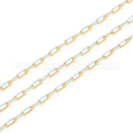 Handmade Golden Brass Enamel Link Chains CHC-M021-66A-03-1