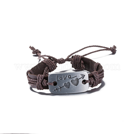 Унисекс модные браслеты кожаный шнур BJEW-BB15581-B-1