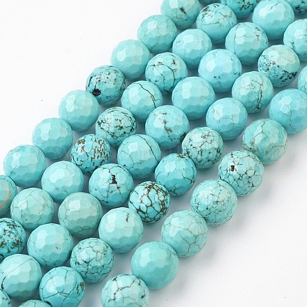 Chapelets de perles en turquoise synthétique G-G945-05-10mm-1