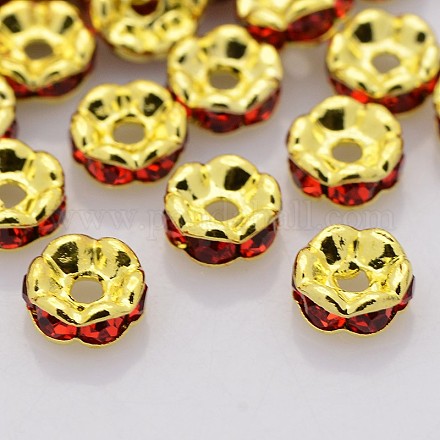 Brass Rhinestone Spacer Beads RB-A014-L6mm-21G-1
