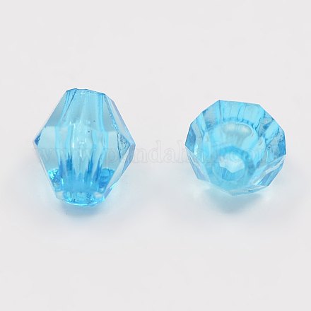 Perles acryliques transparentes de bicones facettées DBB6mm11-1