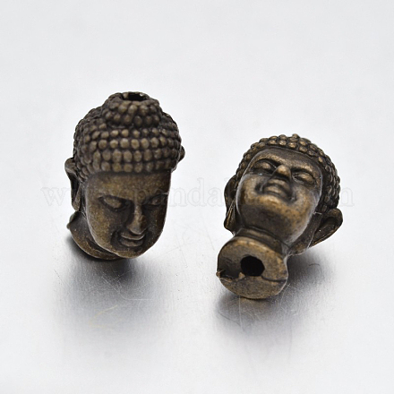 Legierung 3 d Buddha-Kopf-Perlen PALLOY-G052-AB-NF-1