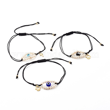 Bracelets de perles de nylon tressés réglables BJEW-JB06262-1