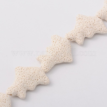 Fili di perline di roccia lavica sintetica tinta delfino G-N0097-11-1