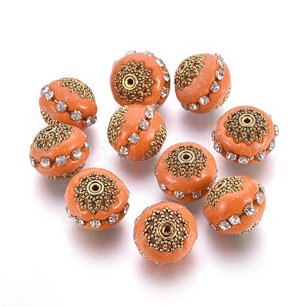 Round Handmade Indonesia Beads IPDL-L002-11AG-1