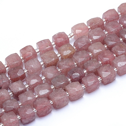 Chapelets de perles aux fraises en quartz naturel G-L552D-19-1