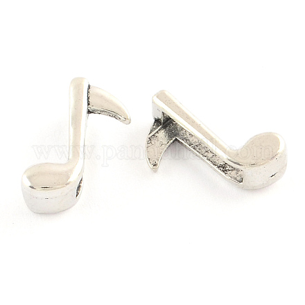 Tibetan Style Musical Note Alloy Slide Charms TIBEB-Q064-26AS-NR-1