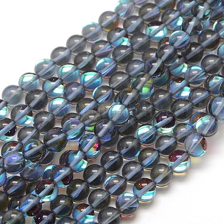 Synthetic Moonstone Beads Strands G-F143-8mm-09-1