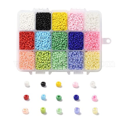 375g perles de rocaille en verre 15 couleurs SEED-JP0004-02-3mm-1