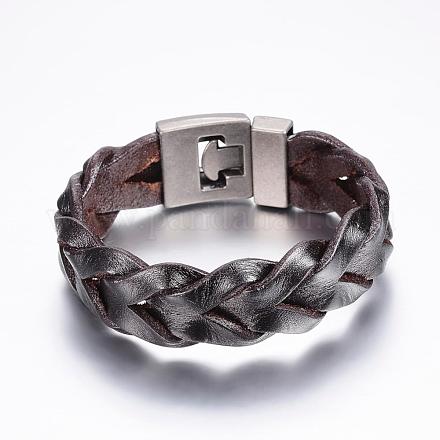 Bracelets en cuir tressé BJEW-P169-F01-1