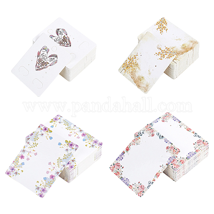 CHGCRAFT 200Pcs 4 Style Earring Display Cards Earring Holder Cards for Earrings Necklace Jewelry Display CDIS-CA0001-01-1