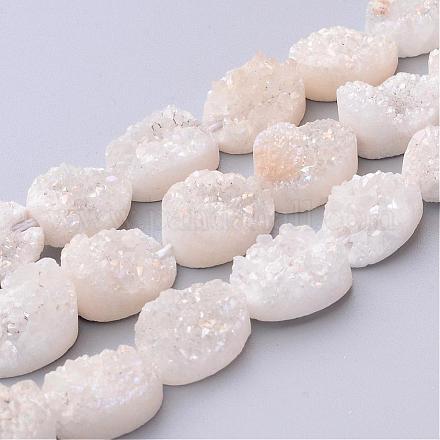 Chapelets de perles de cristal de quartz naturel électrolytique G-P150-13x18mm-01-1